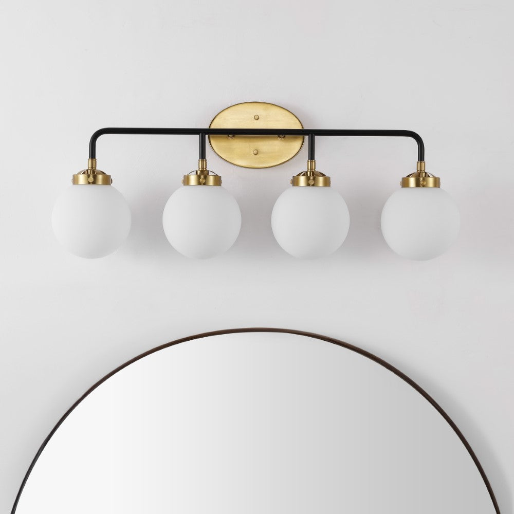 Iris Brass Vanity Wall Sconce Frosted