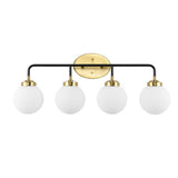 Iris Brass Vanity Wall Sconce Frosted
