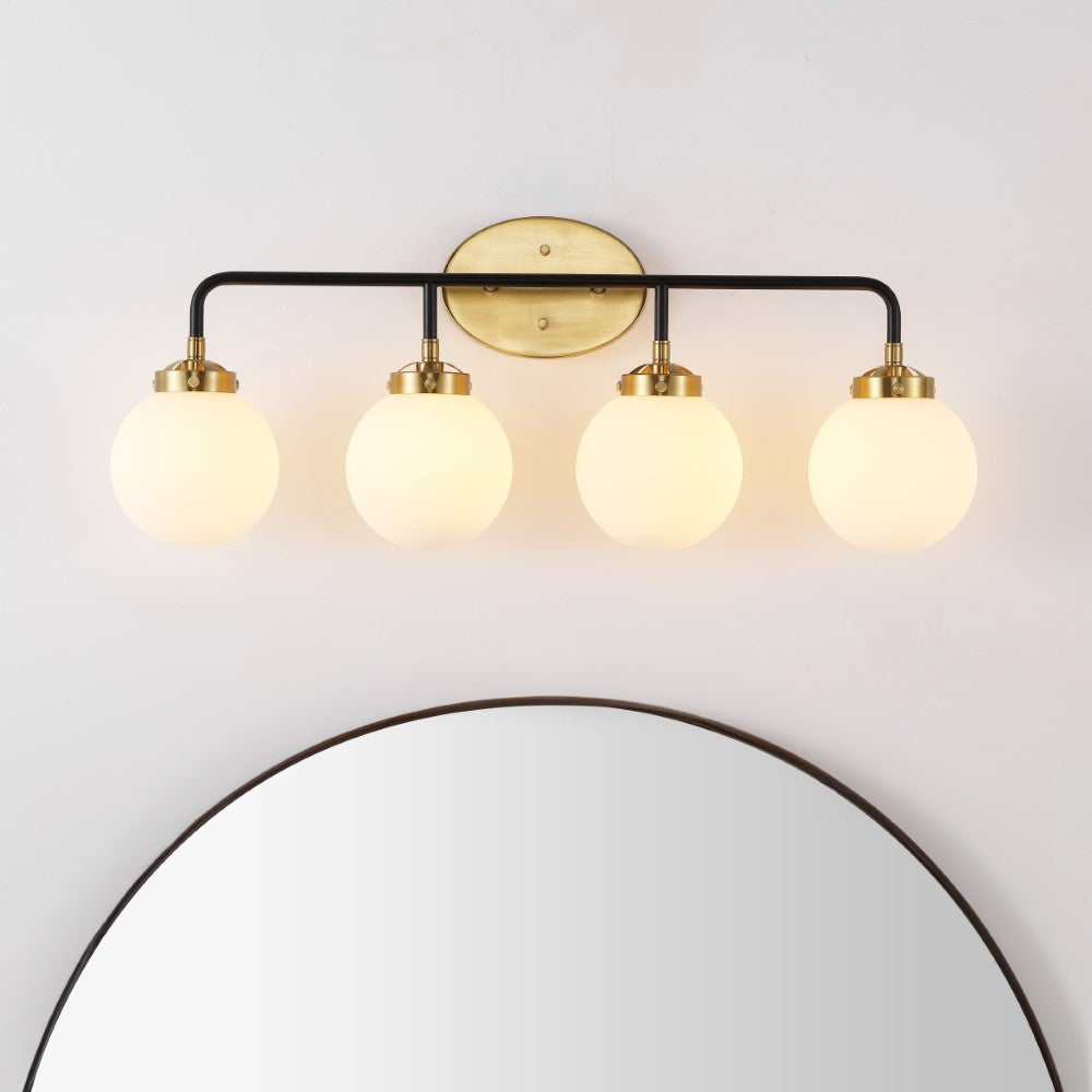 Iris Brass Vanity Wall Sconce Frosted