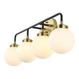 Iris Brass Vanity Wall Sconce Frosted