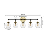 Iris Brass Vanity Wall Sconce Clear