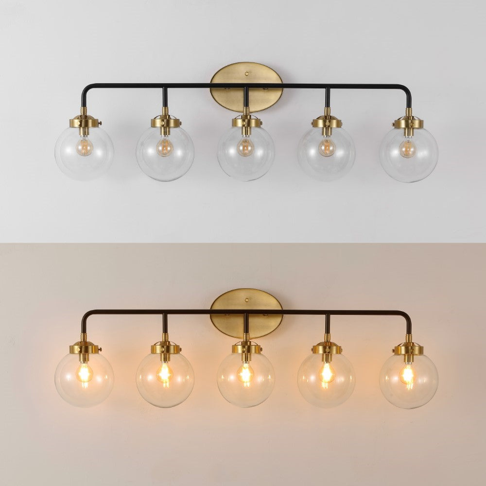 Iris Brass Vanity Wall Sconce Clear