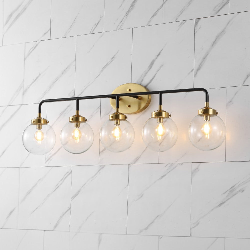 Iris Brass Vanity Wall Sconce Clear
