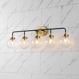 Iris Brass Vanity Wall Sconce Clear
