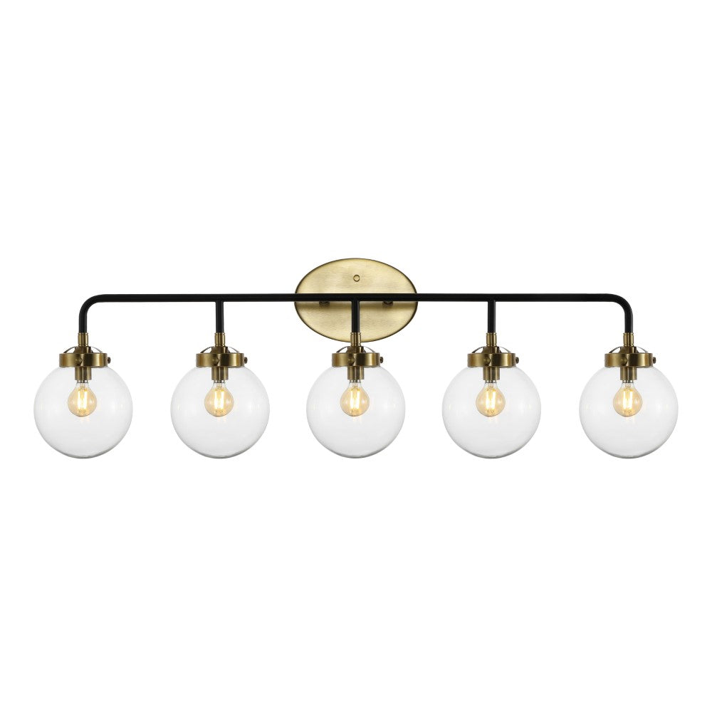 Iris Brass Vanity Wall Sconce Clear