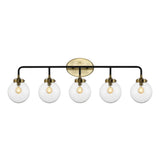 Iris Brass Vanity Wall Sconce Clear