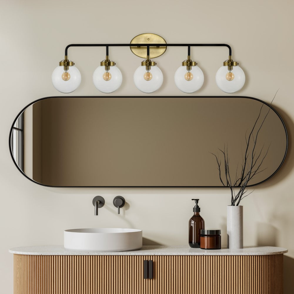 Iris Brass Vanity Wall Sconce Clear