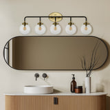 Iris Brass Vanity Wall Sconce Clear