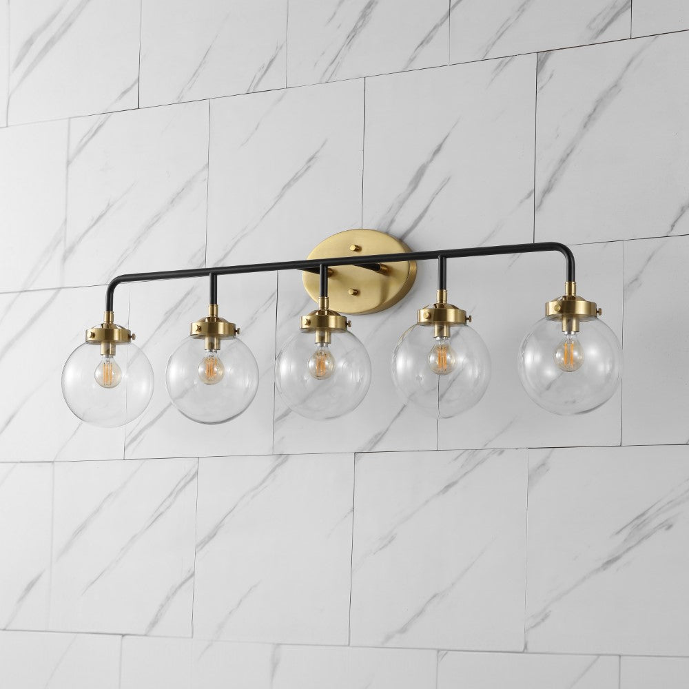 Iris Brass Vanity Wall Sconce Clear