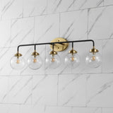 Iris Brass Vanity Wall Sconce Clear