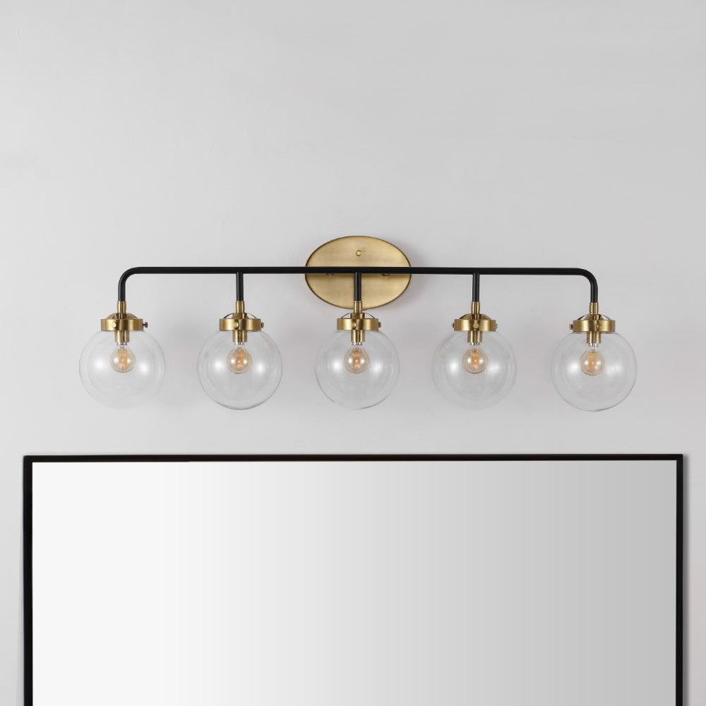 Iris Brass Vanity Wall Sconce Clear