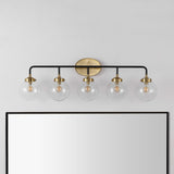 Iris Brass Vanity Wall Sconce Clear
