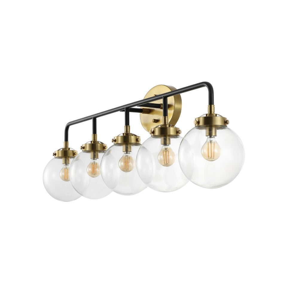 Iris Brass Vanity Wall Sconce Clear