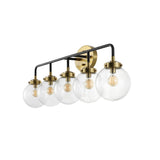 Iris Brass Vanity Wall Sconce Clear