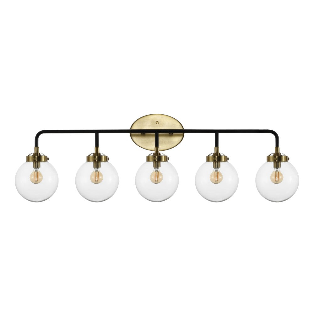 Iris Brass Vanity Wall Sconce Clear