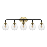 Iris Brass Vanity Wall Sconce Clear
