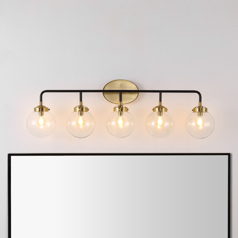 Iris Brass Vanity Wall Sconce Clear