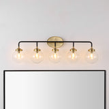 Iris Brass Vanity Wall Sconce Clear