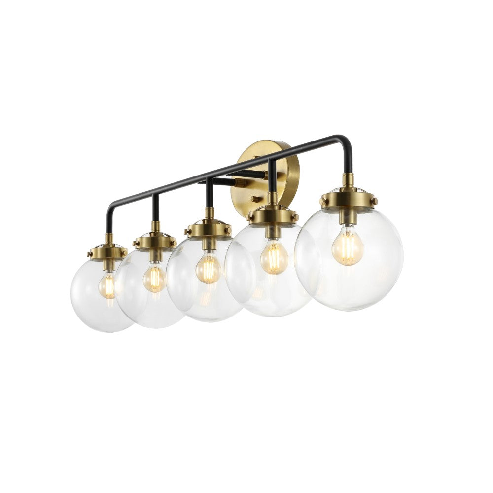 Iris Brass Vanity Wall Sconce Clear