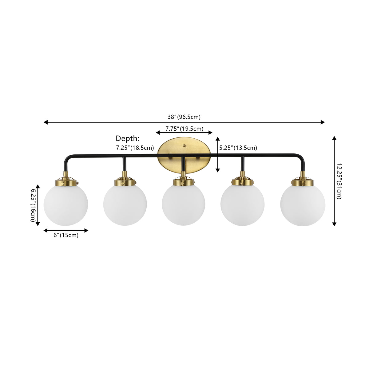 Iris Brass Vanity Wall Sconce Frosted