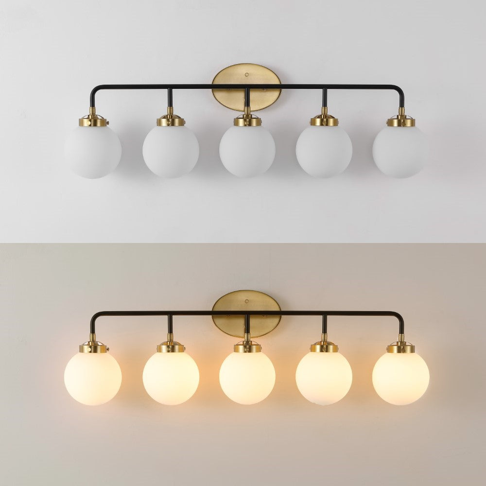 Iris Brass Vanity Wall Sconce Frosted