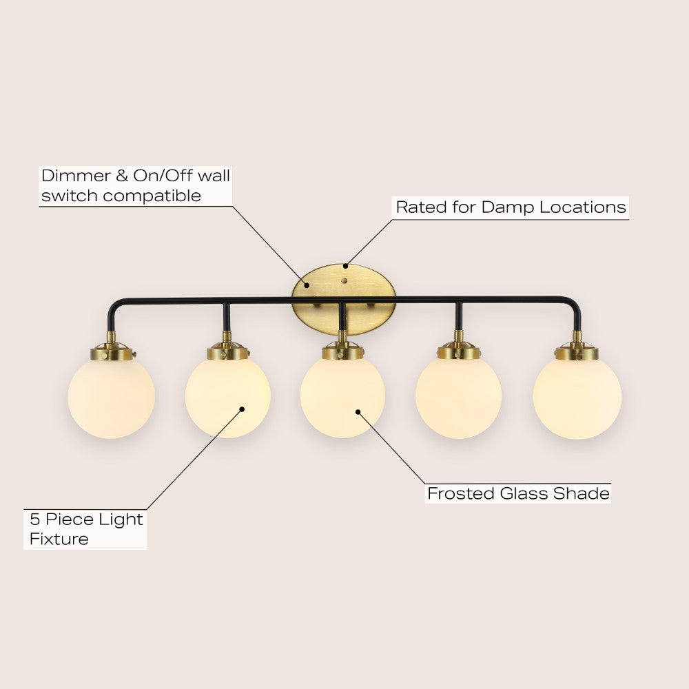 Iris Brass Vanity Wall Sconce Frosted