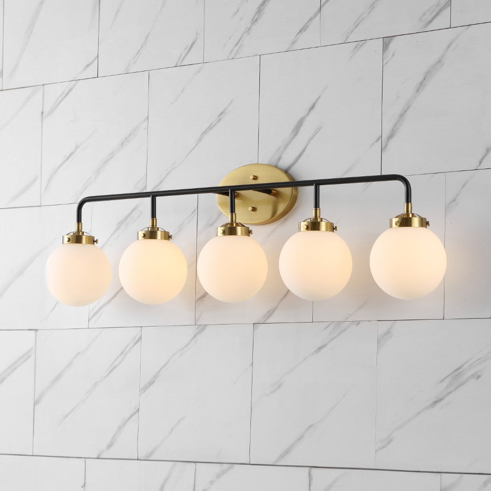 Iris Brass Vanity Wall Sconce Frosted