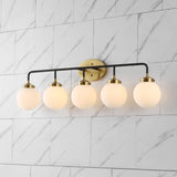 Iris Brass Vanity Wall Sconce Frosted