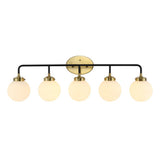 Iris Brass Vanity Wall Sconce Frosted