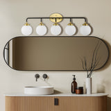 Iris Brass Vanity Wall Sconce Frosted