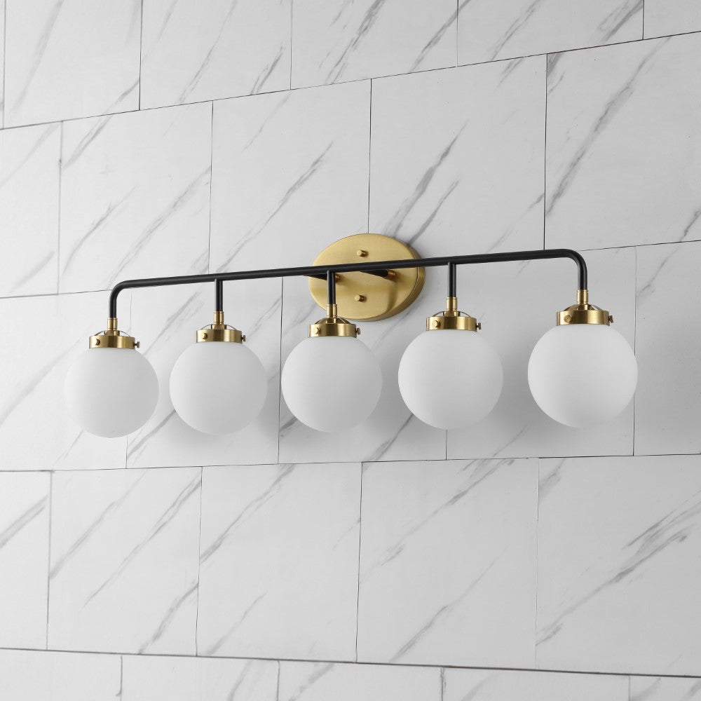 Iris Brass Vanity Wall Sconce Frosted
