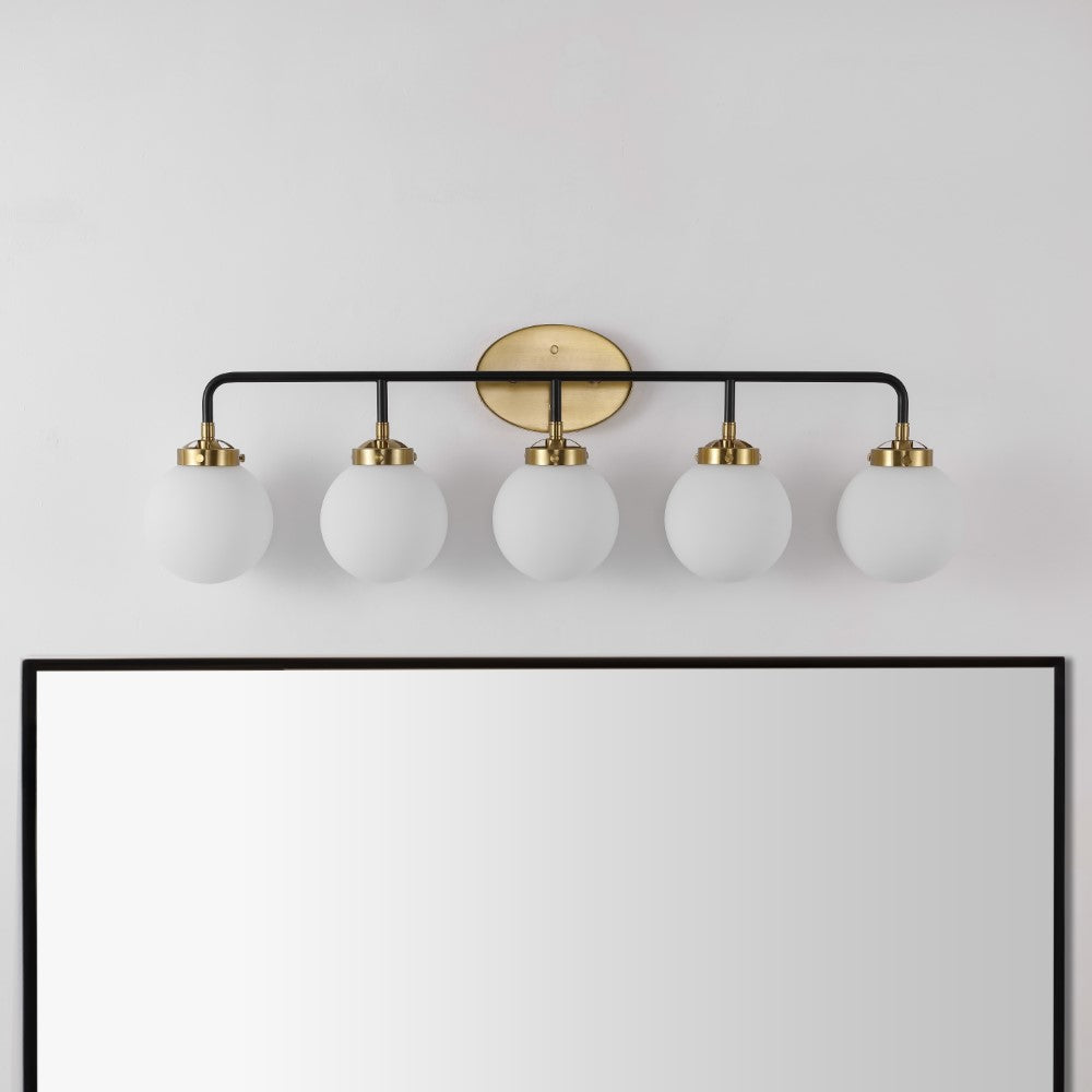 Iris Brass Vanity Wall Sconce Frosted
