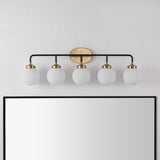 Iris Brass Vanity Wall Sconce Frosted