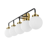 Iris Brass Vanity Wall Sconce Frosted
