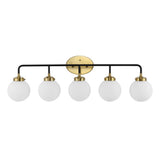 Iris Brass Vanity Wall Sconce Frosted