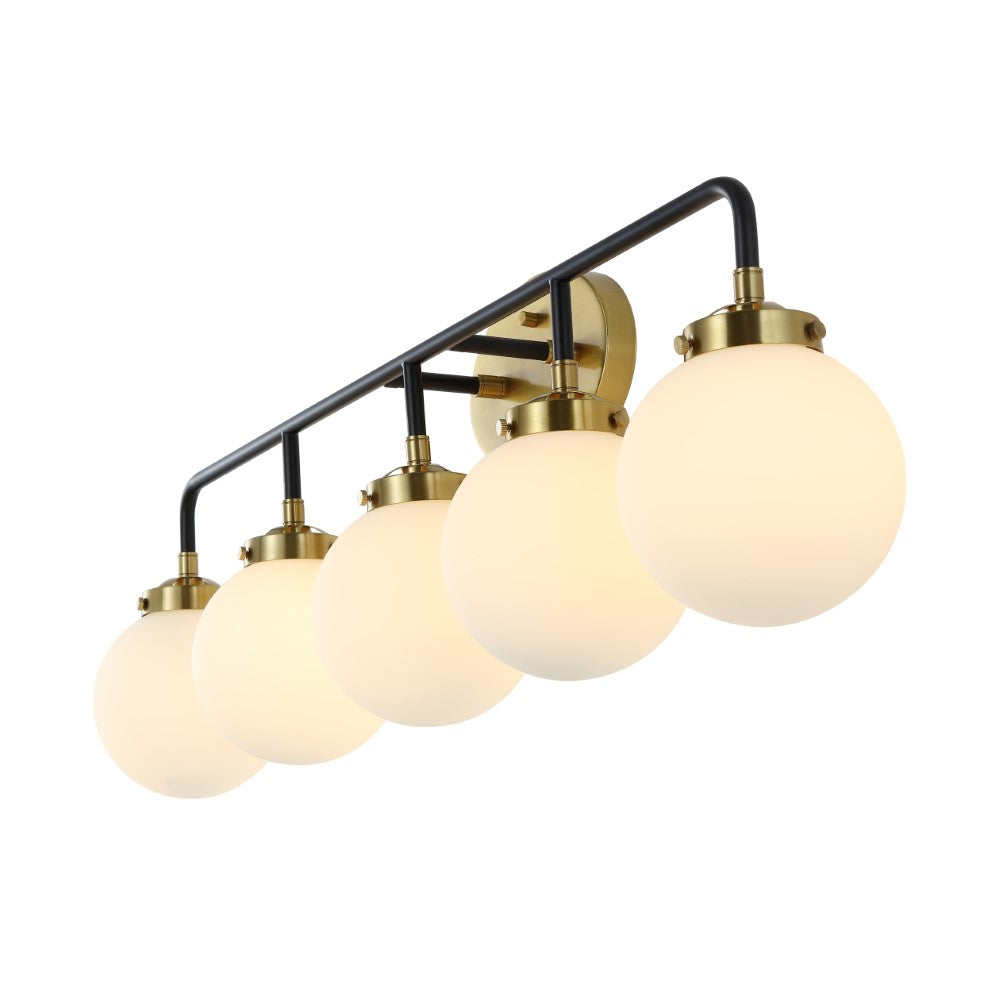 Iris Brass Vanity Wall Sconce Frosted