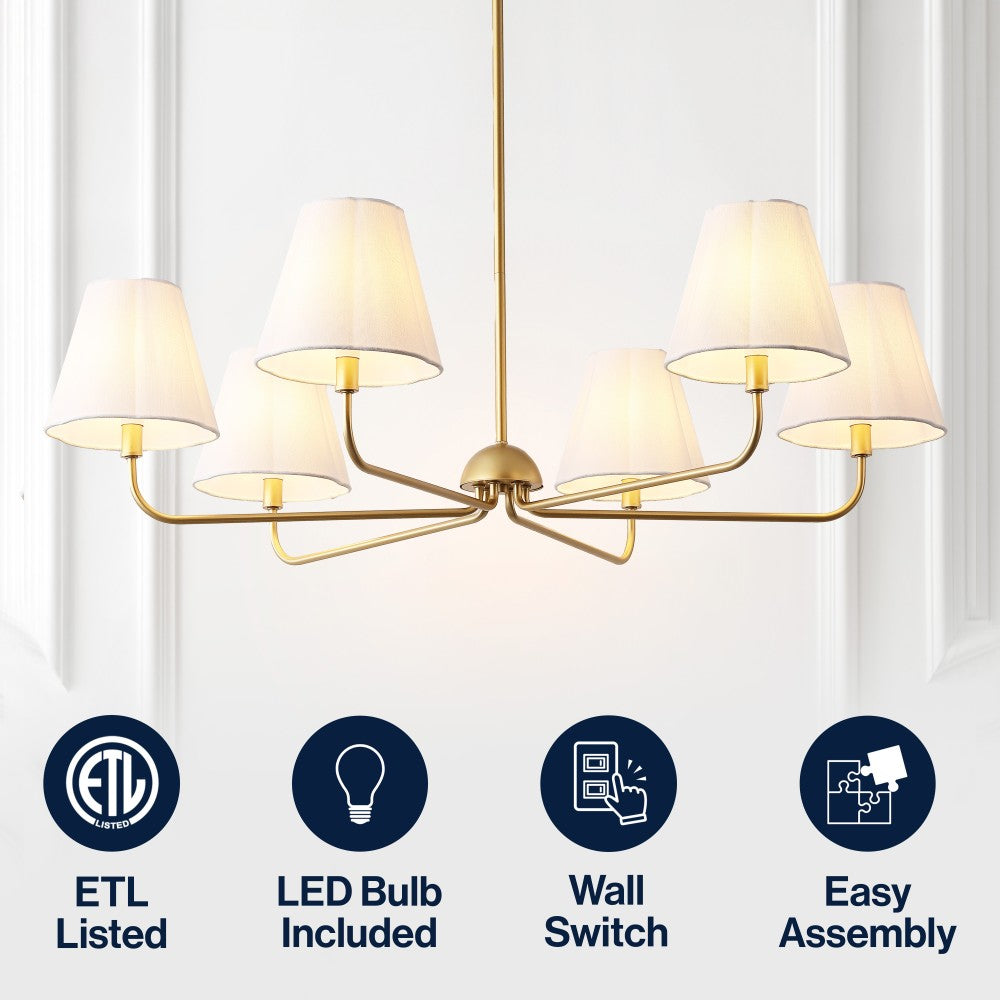Pauline Coastal Contemporary Adjustable Swooping Arm Candle-Style Metal LED Chandelier