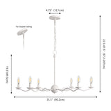 Shana Grand Modern Transitional Adjustable Sculptural Wavy Arm Candle-Style Metal LED Chandelier