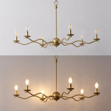 Shana Grand Modern Transitional Adjustable Sculptural Wavy Arm Candle-Style Metal LED Chandelier