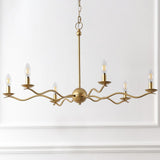 Shana Grand Modern Transitional Adjustable Sculptural Wavy Arm Candle-Style Metal LED Chandelier