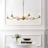 Shana Grand Modern Transitional Adjustable Sculptural Wavy Arm Candle-Style Metal LED Chandelier