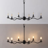 Shana Grand Modern Transitional Adjustable Sculptural Wavy Arm Candle-Style Metal LED Chandelier