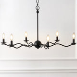 Shana Grand Modern Transitional Adjustable Sculptural Wavy Arm Candle-Style Metal LED Chandelier