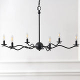 Shana Grand Modern Transitional Adjustable Sculptural Wavy Arm Candle-Style Metal LED Chandelier