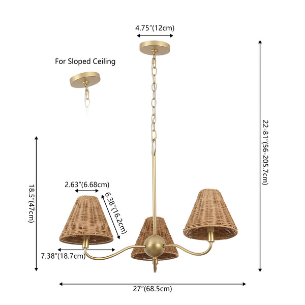 Dimension Image Gold Painting/Brown / 3 Sockets
