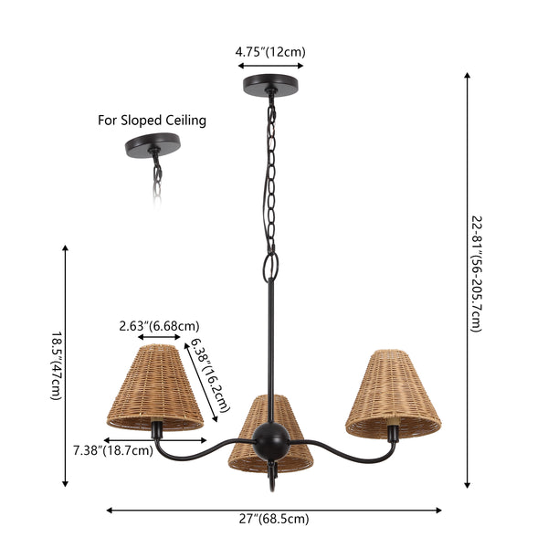 Dimension Image Black/Brown / 3 Sockets