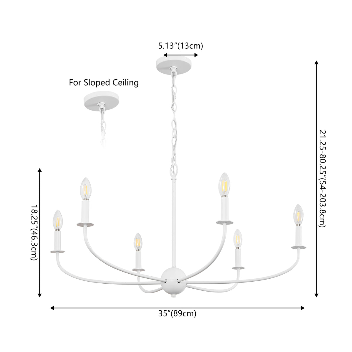 Ainsley Grand Traditional Farmhouse Adjustable Swooping Arm Candle-Style Metal LED Chandelier