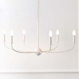 Ainsley Grand Traditional Farmhouse Adjustable Swooping Arm Candle-Style Metal LED Chandelier