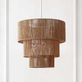 Orson 24 in. 7-Light Coastal Bohemian Metal and Woven Paper Rope 3-Tier LED Chandelier