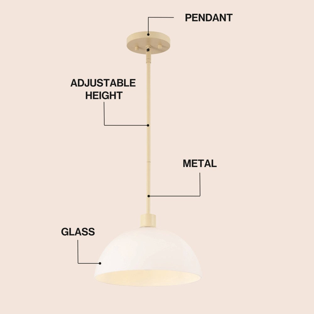 Solene Modern Contemporary Adjustable Metal/Glass Dome LED Pendant